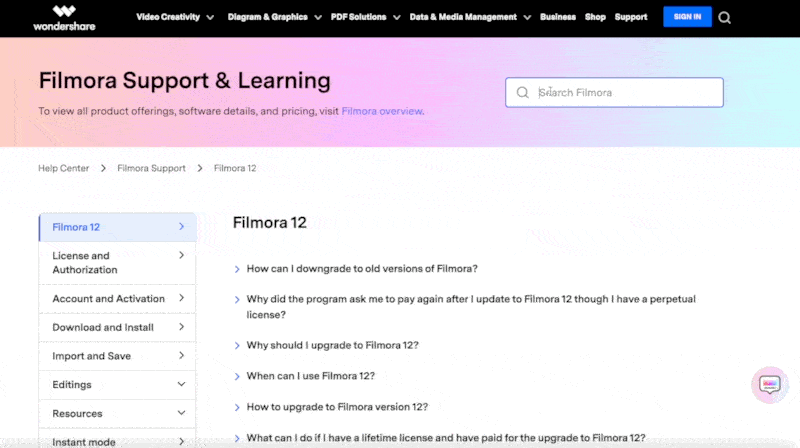 Filmora customer support