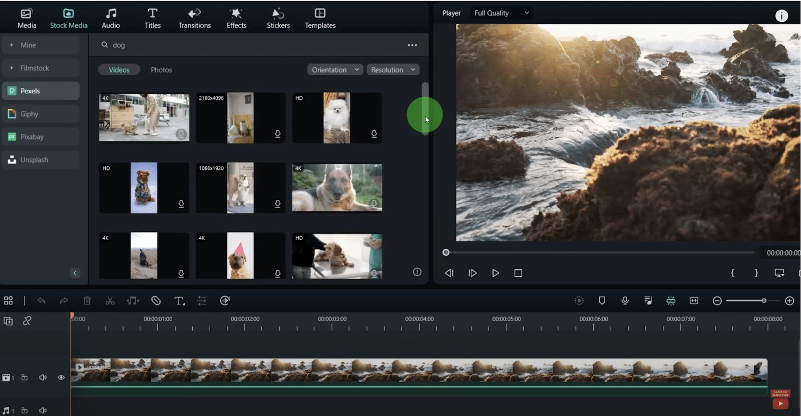 Filmora video editing