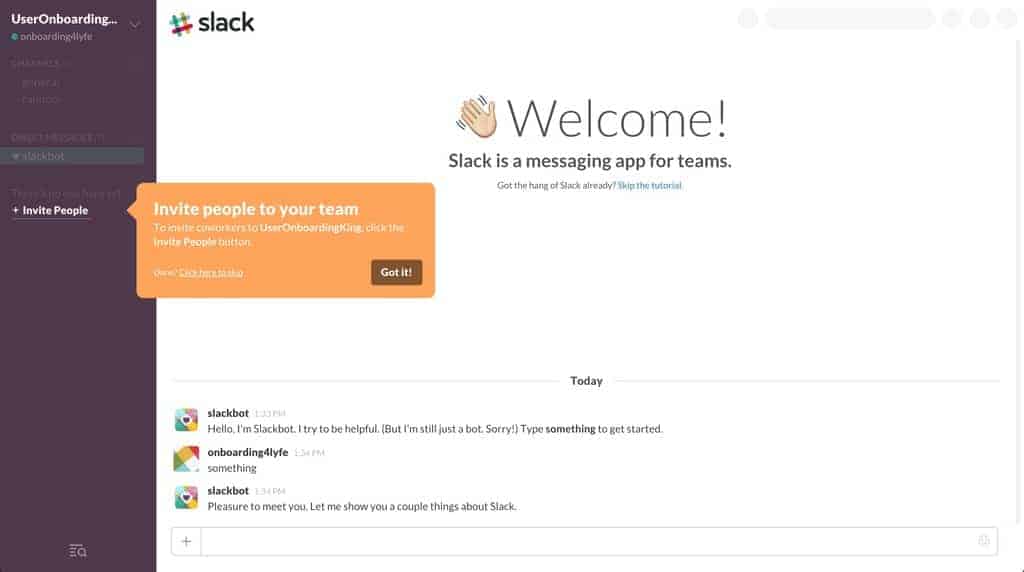 Slack onboarding