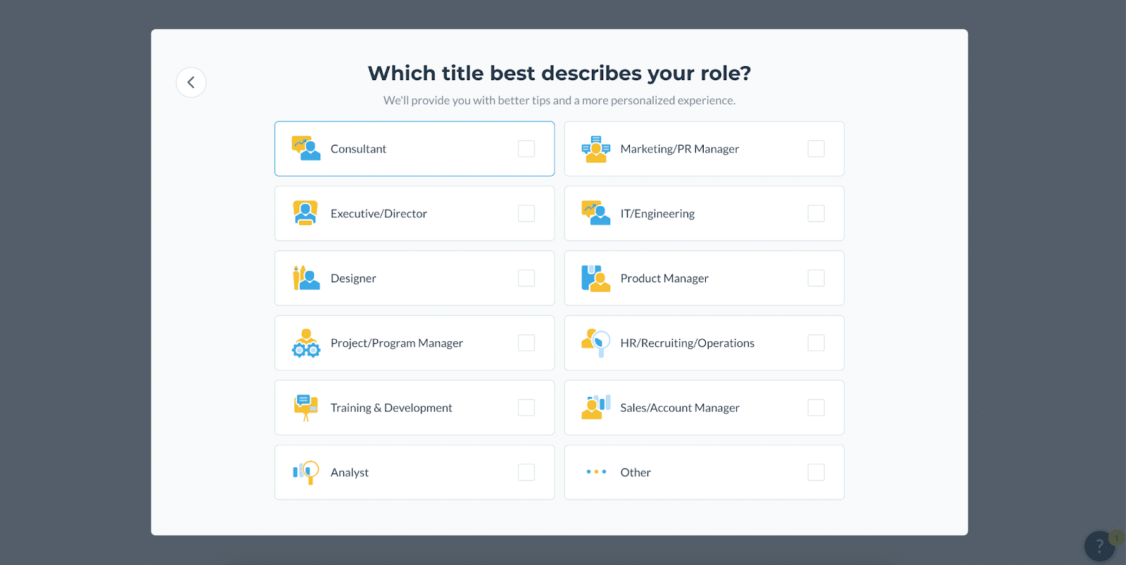 Visme onboarding