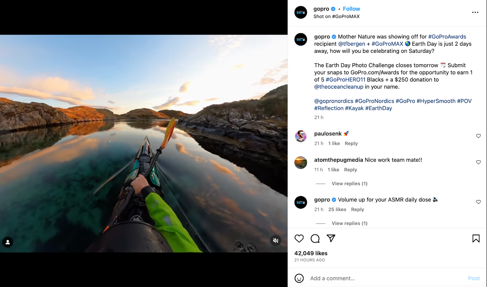 GoPro Instagram post