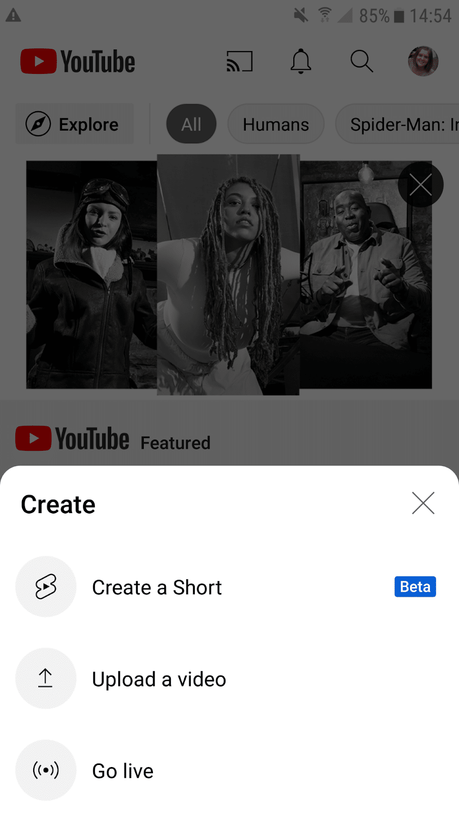 Create a YouTube Short