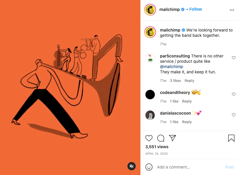 Mailchimp Instagram post