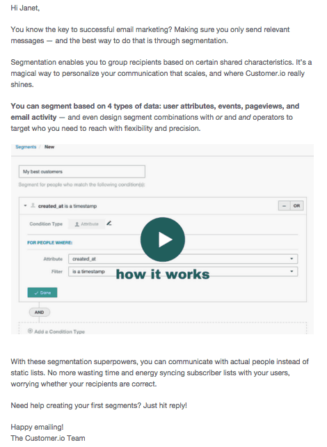 Onboarding email example